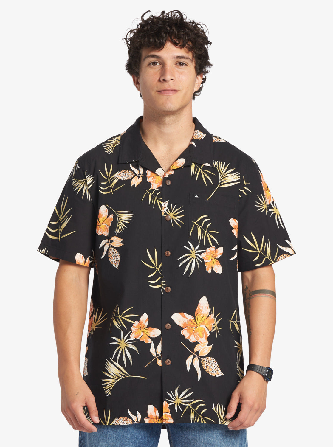 QUIKSILVER TROPICAL FLORAL AQYWT03297-KVJ9 SHIRT SHORT SLEEVE (M)