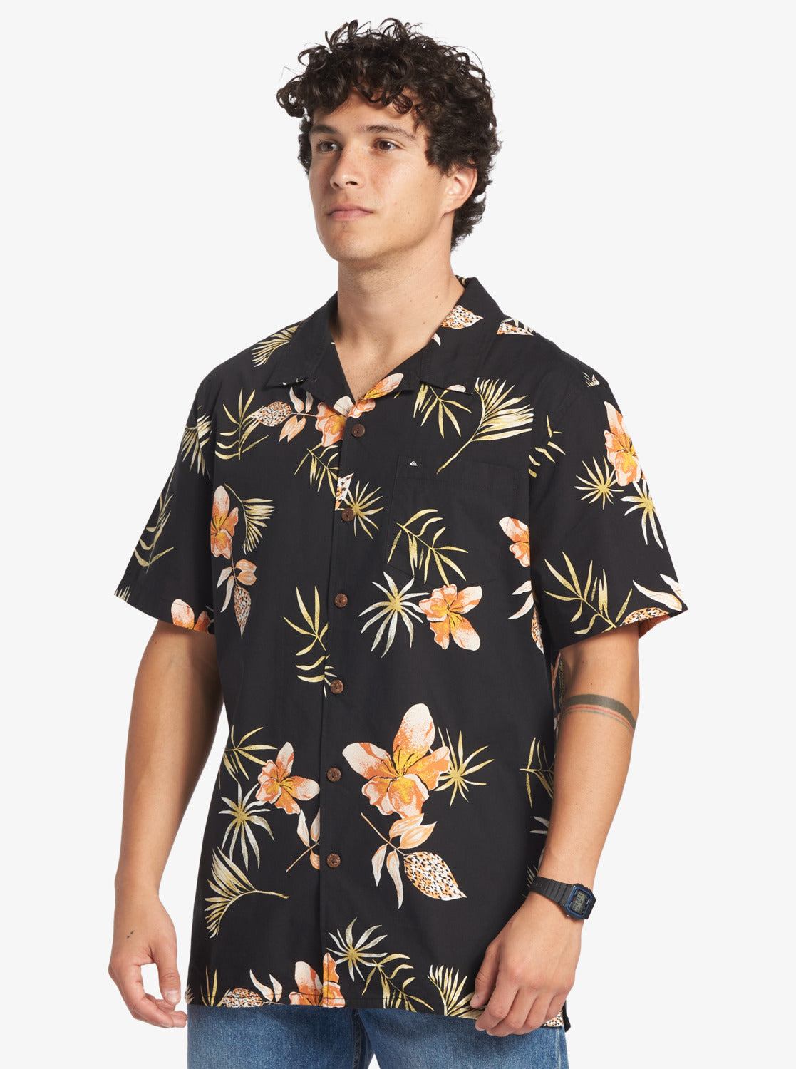 QUIKSILVER TROPICAL FLORAL AQYWT03297-KVJ9 SHIRT SHORT SLEEVE (M)