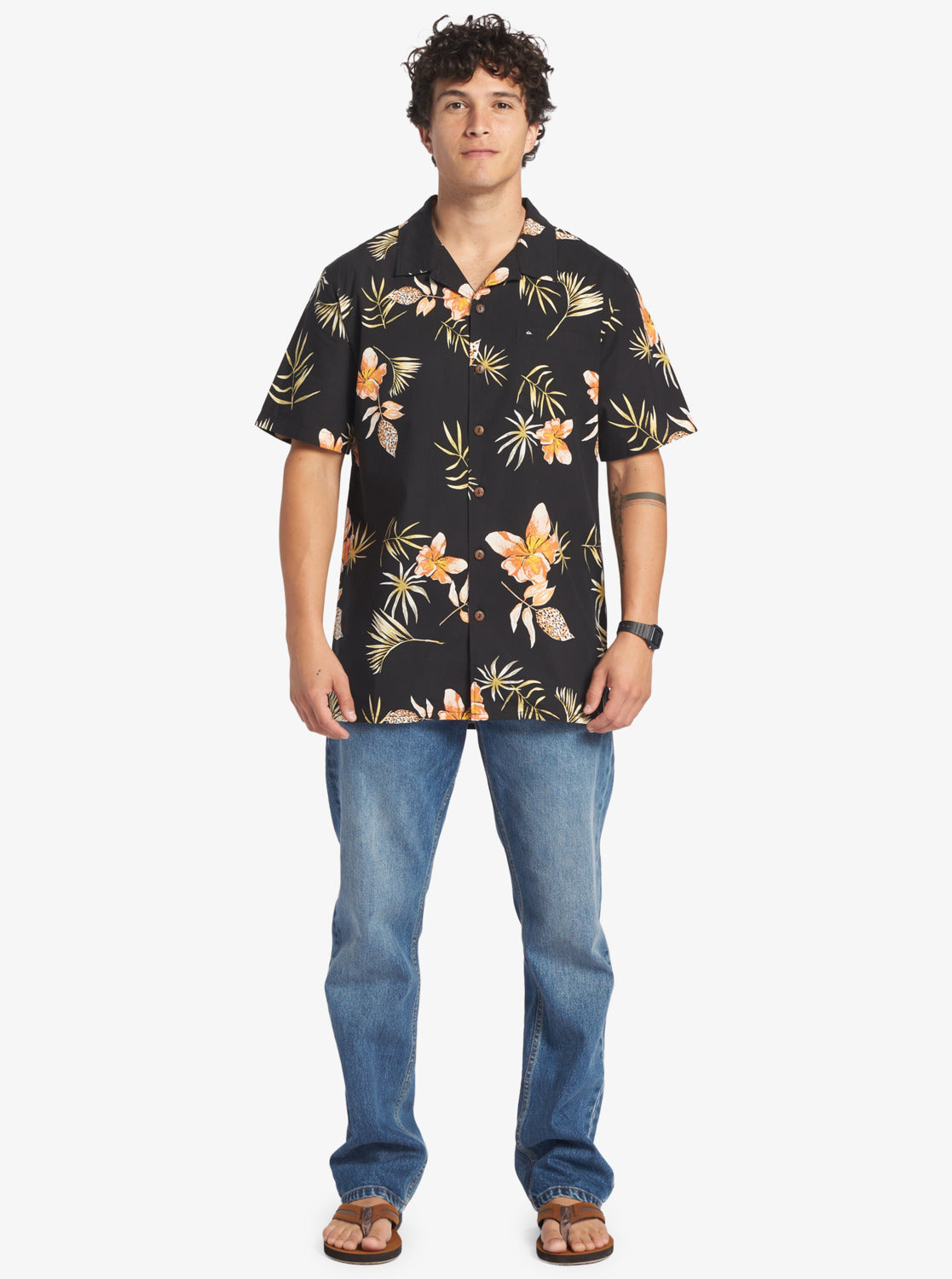 QUIKSILVER TROPICAL FLORAL AQYWT03297-KVJ9 SHIRT SHORT SLEEVE (M)