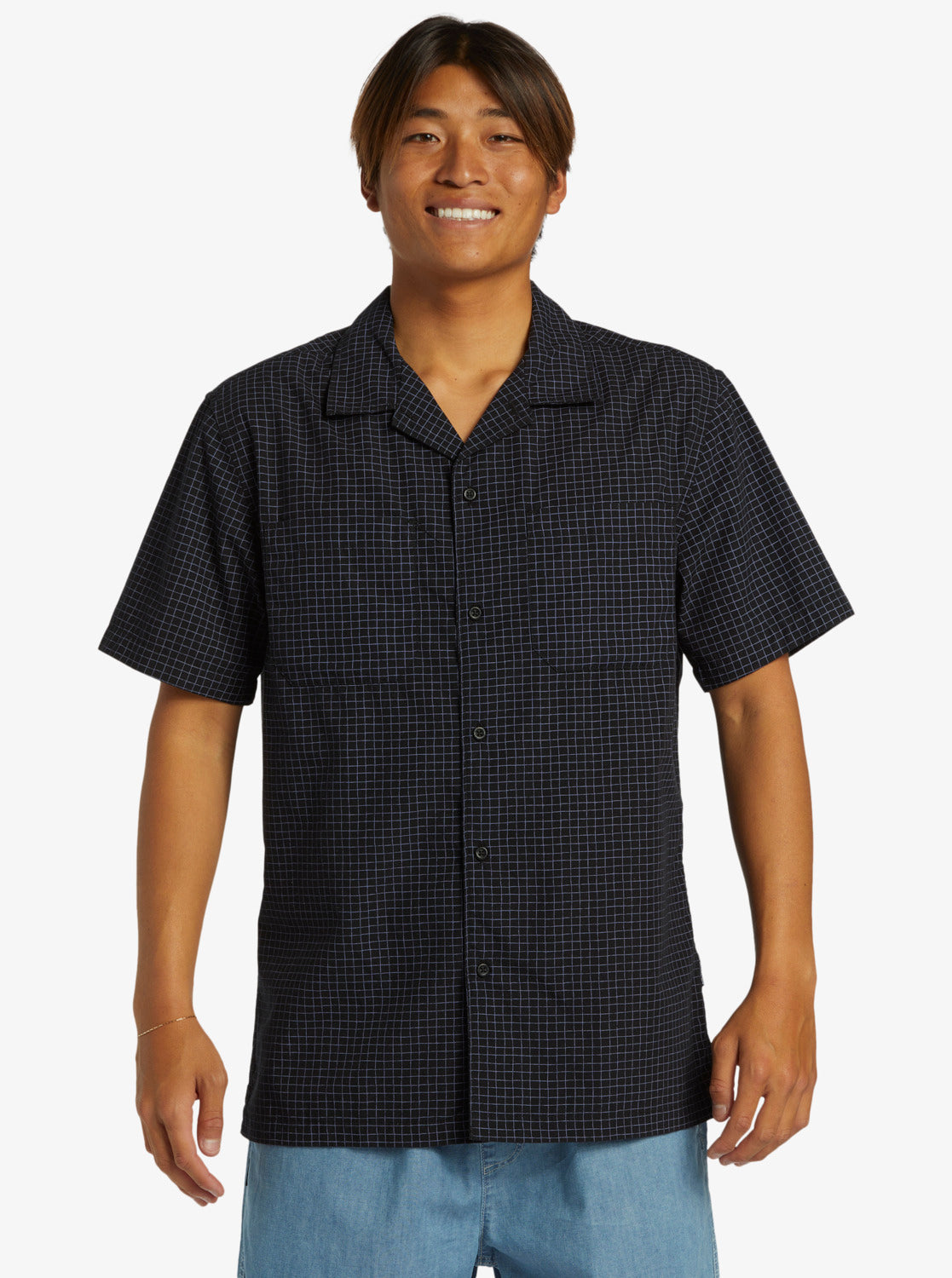 QUIKSILVER XY GRID CASUAL SS  AQYWT03348-KVJ7 SHIRT SHORT SLEEVE (M)