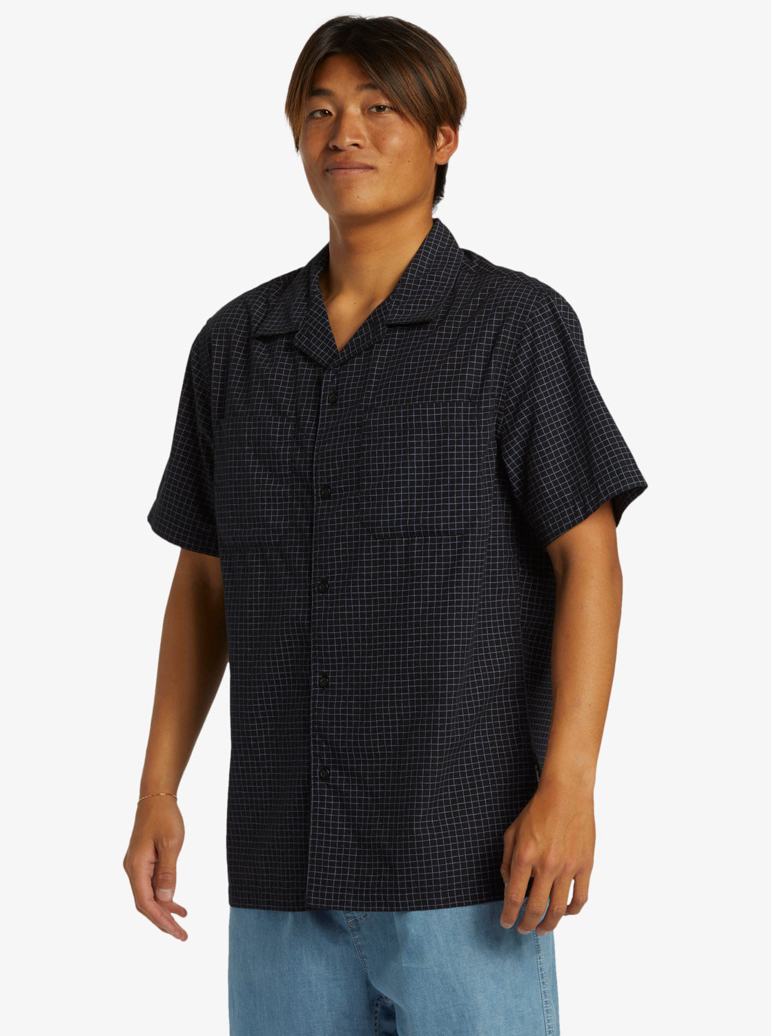 QUIKSILVER XY GRID CASUAL SS  AQYWT03348-KVJ7 SHIRT SHORT SLEEVE (M)