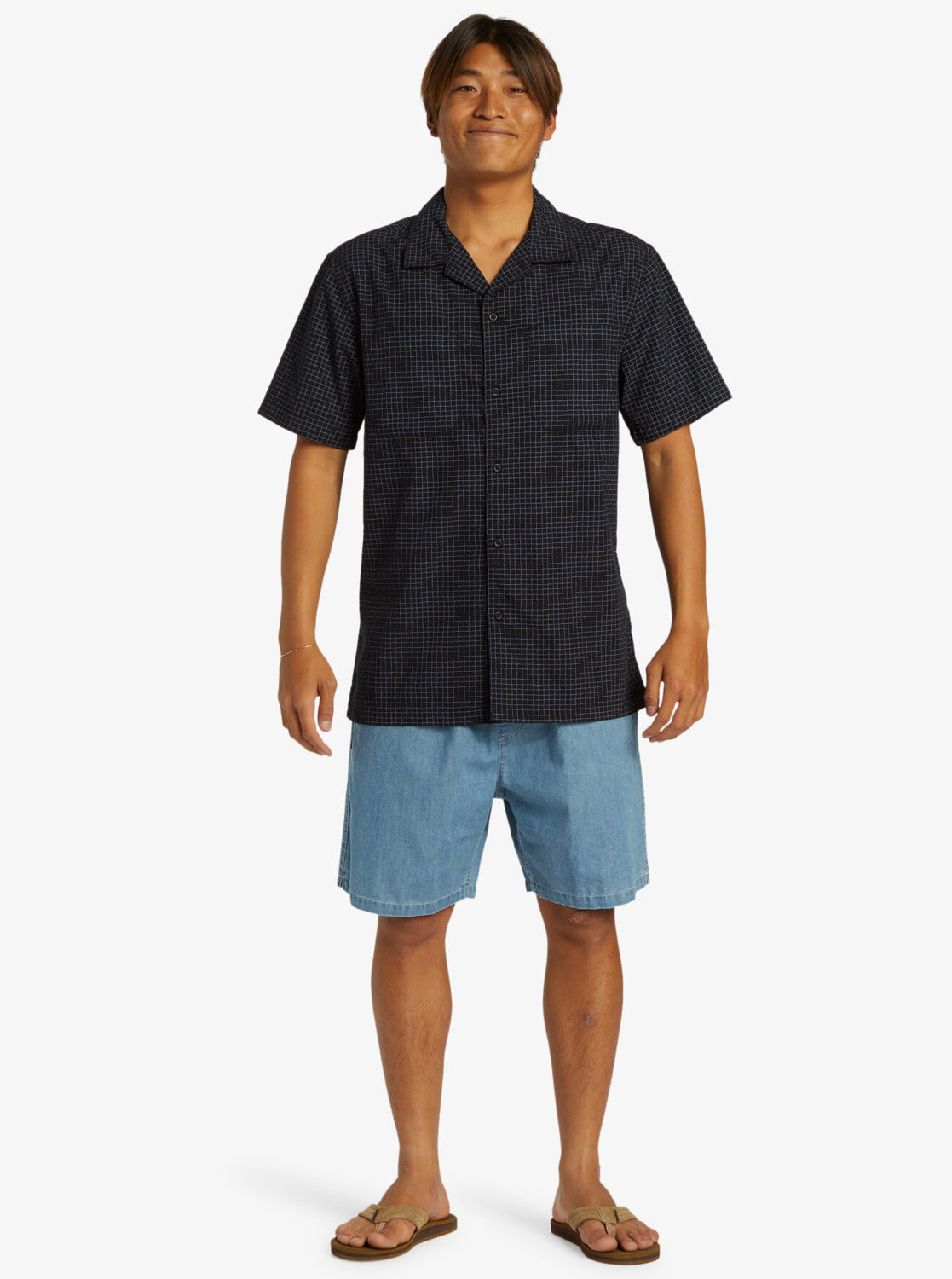 QUIKSILVER XY GRID CASUAL SS  AQYWT03348-KVJ7 SHIRT SHORT SLEEVE (M)