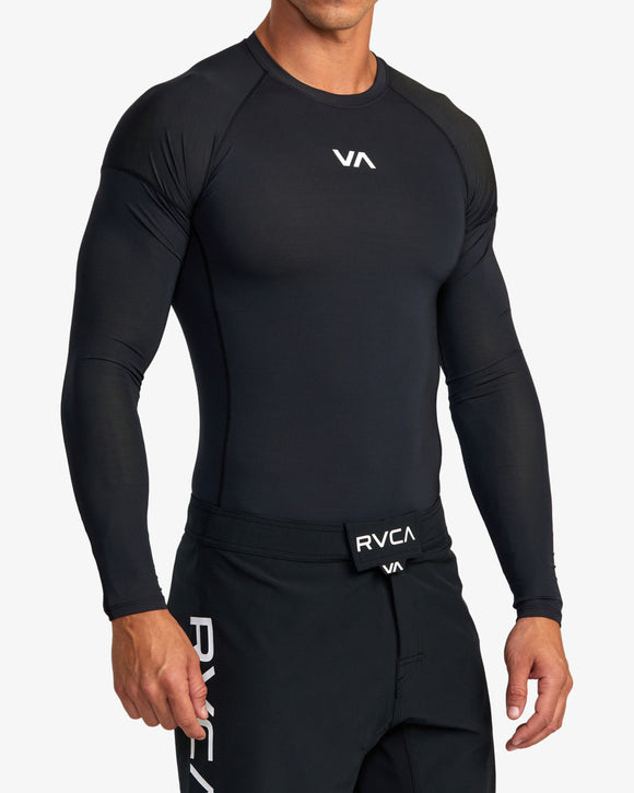 RVCA SPORT RASHGUARD  SFSH BLK AVYWR00135-BLK RASH GUARD LONG SLEEVE (M)
