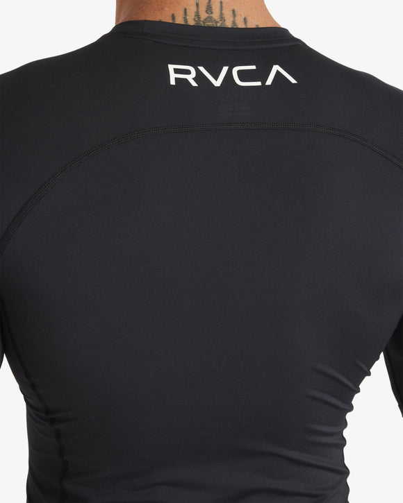 RVCA SPORT RASHGUARD AVYWR00136-BLK RASH GUARD SHORT SLEEVE (M)