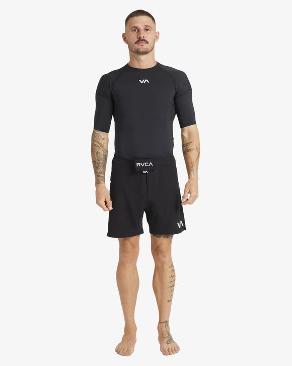 RVCA SPORT RASHGUARD AVYWR00136-BLK RASH GUARD SHORT SLEEVE (M)