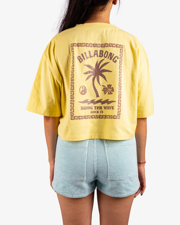BILLABONG RIDING THE WAVE CROP TEE BBLOCW078-YFJ T-SHIRT SHORT SLEEVE (W)