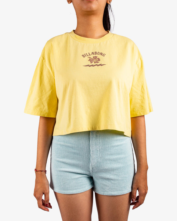 BILLABONG RIDING THE WAVE CROP TEE BBLOCW078-YFJ T-SHIRT SHORT SLEEVE (W)