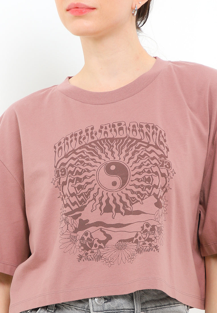 BILLABONG TWO TONE CROP TEE BBLOCW079-DTP T-SHIRT SHORT SLEEVE (W)
