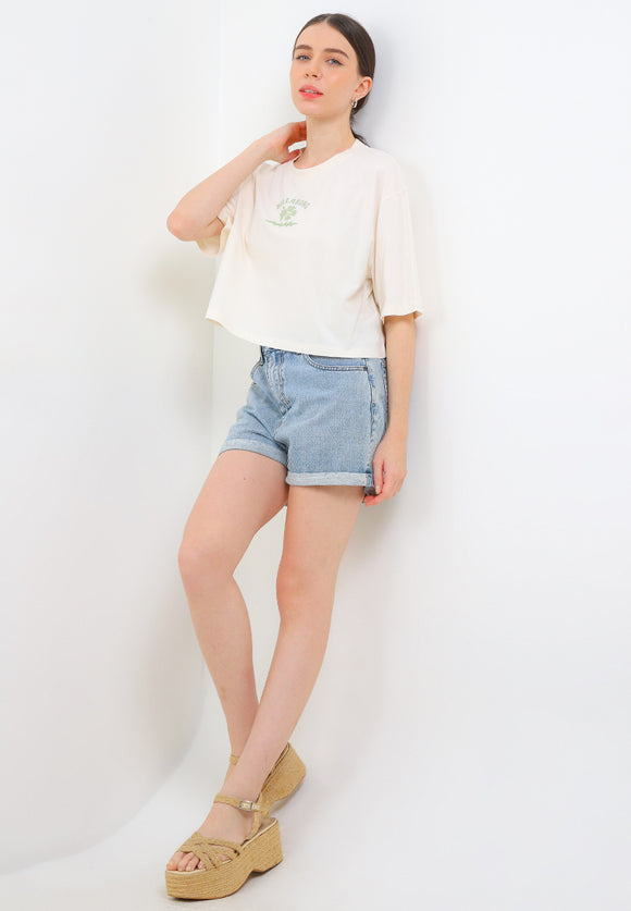 BILLABONG RIDING THE WAVE CROP TEE BBLOCW078-SCS T-SHIRT SHORT SLEEVE (W)