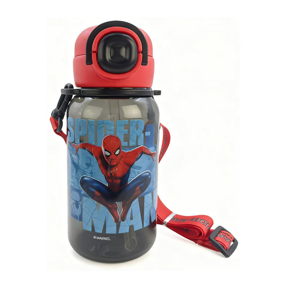 MINISO MARVEL SPIDER-MAN COLLECTION STRAW PLASTIC BOTTLE WITH LANYARD 690ML 2031537710108 PLASTIC WATER BOTTLE
