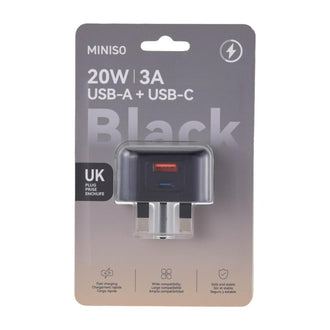 MINISO 20W A+C FAST CHARGER (UK) MODEL: ST750(BLACK) 2023688310108 CHARGER