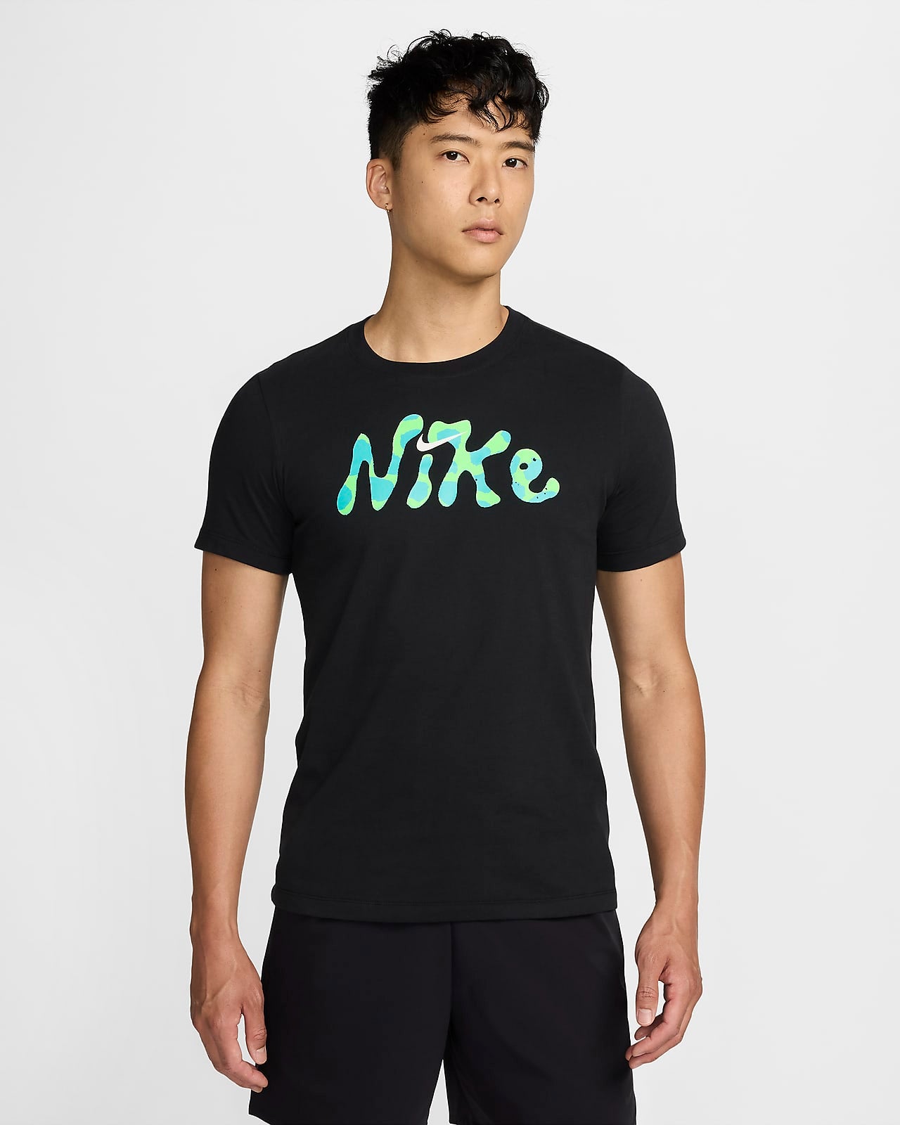 NIKE AS M NK Dri-FIT TEE DYE 1 FJ2368-010 T-SHIRT SHORT SLEEVE TRAINING (M)