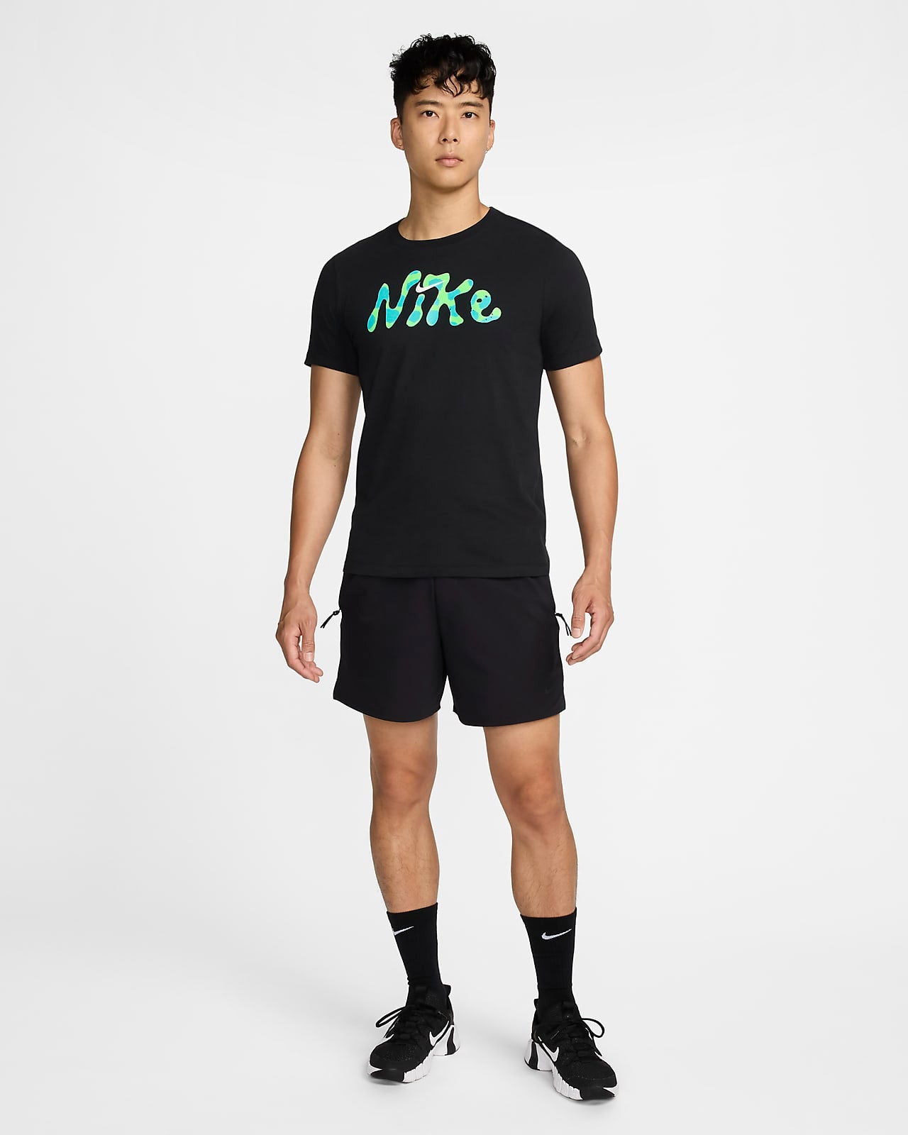 NIKE AS M NK Dri-FIT TEE DYE 1 FJ2368-010 T-SHIRT SHORT SLEEVE TRAINING (M)