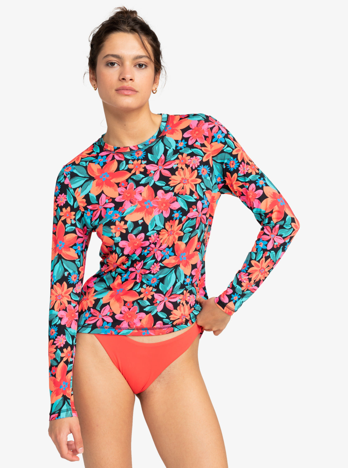 ROXY SEA SKIPPIN PT  SFSH ERJWR03764-KVJ6 RASH GUARD LONG SLEEVE (W)