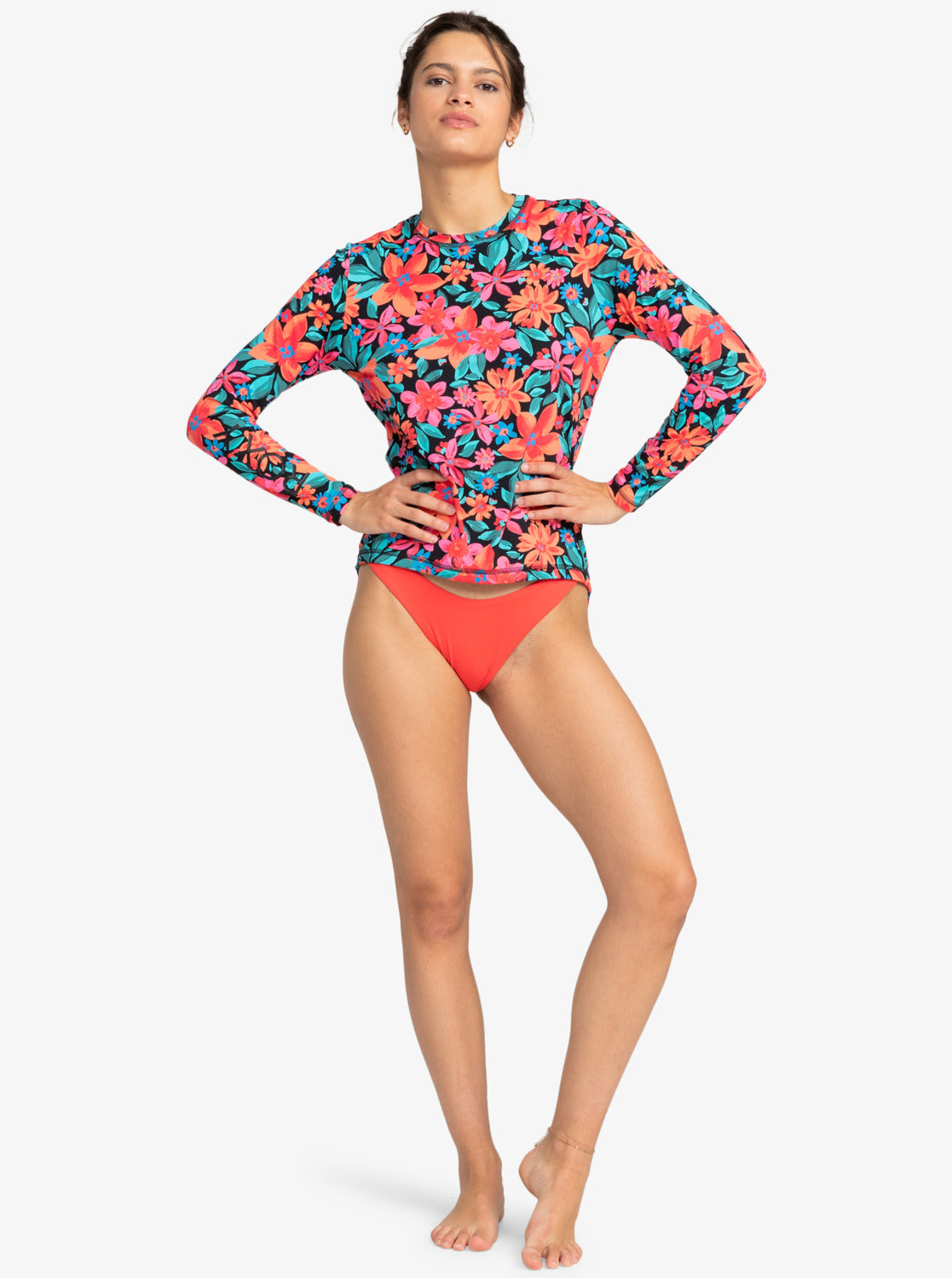 ROXY SEA SKIPPIN PT  SFSH ERJWR03764-KVJ6 RASH GUARD LONG SLEEVE (W)