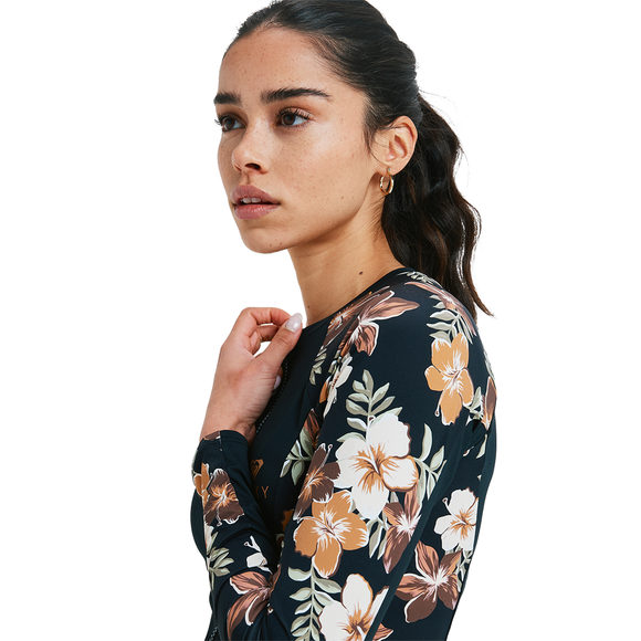 ROXY FULL ZIPPED MIX ERJWR03890-CMD7 RASH GUARD LONG SLEEVE (W)