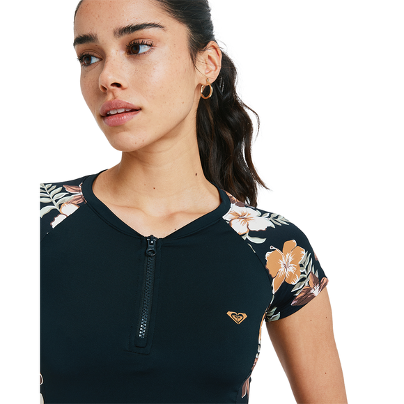 ROXY CS HALF ZIP LYC ERJWR03892-CMD7 RASH GUARD SHORT SLEEVE (W)