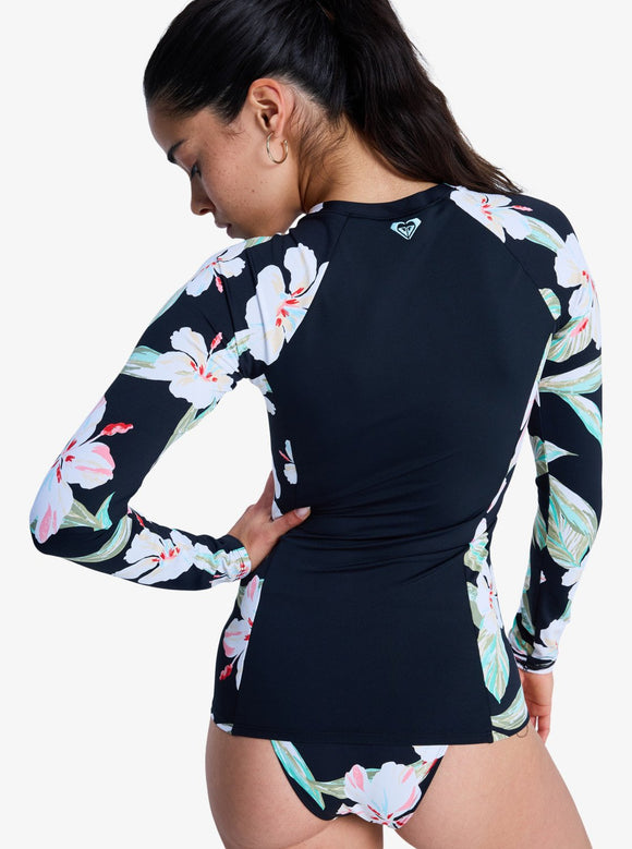 ROXY LS ZIP LYCRA ERJWR03898-KVJ5 RASH GUARD LONG SLEEVE (W)