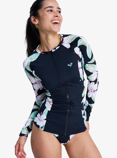 ROXY LS ZIP LYCRA ERJWR03898-KVJ5 RASH GUARD LONG SLEEVE (W)