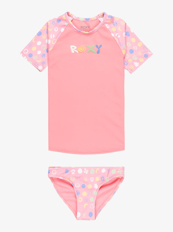 ROXY ROXY DOT 2PCS SET ERLWR03328-XMGW RASH GUARD SHORT SLEEVE (YG)