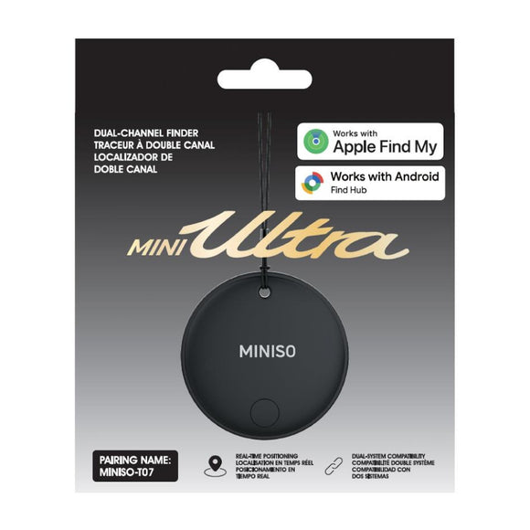 MINISO MINI ULTRA SERIES DUA-CHANNEL FINDER (COMPATIBLE WITH IOS AND ANDROID) MODEL : T07 (BLACK) 2027420710102 KIDS' ELECTRONICS