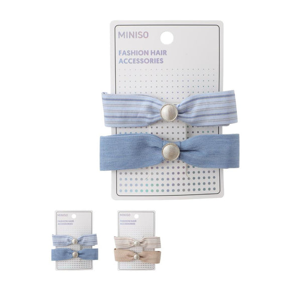 MINISO MOCHA BLUE HAIR CLIP (2 PCS) 2025981510100 FASHION HAIR CLIP