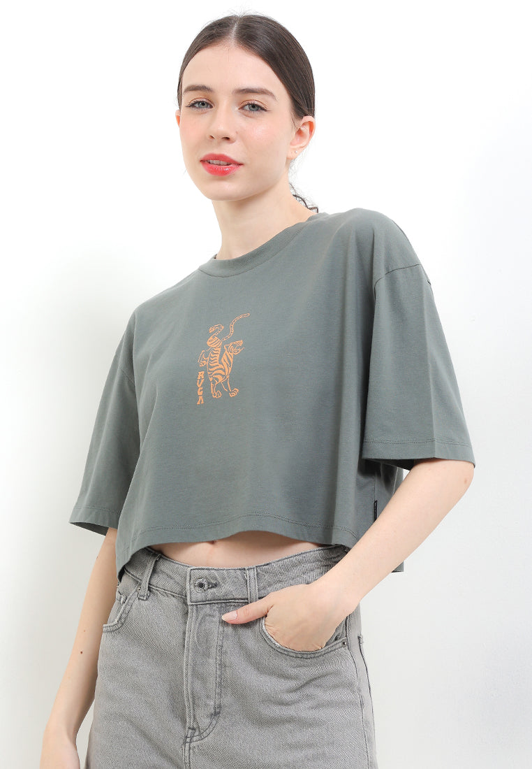 RVCA DAILY HALF TEE VALOCW052-ABG T-SHIRT SHORT SLEEVE (W)