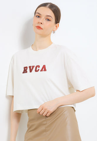 RVCA OFF FIELD HALF TEE VALOCW045-ANW T-SHIRT SHORT SLEEVE (W)