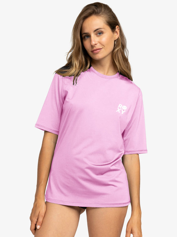 ROXY HAPPY WAVES URJWR03241-MET0 RASH GUARD SHORT SLEEVE (W)