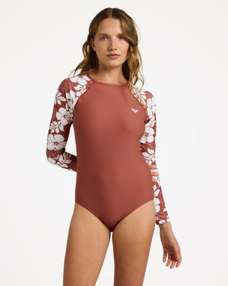 ROXY BASIC MIX ONESI URJWR03272-CNN6 RASH GUARD LONG SLEEVE (W)