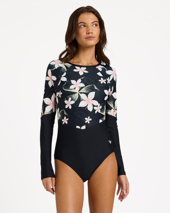 ROXY FASHION ONESIE URJWR03273-XWGB RASH GUARD LONG SLEEVE (W)