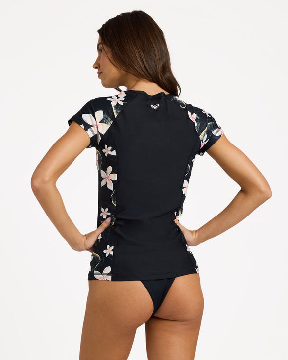 ROXY CS HALF ZIP LYC URJWR03275-XWGB RASH GUARD SHORT SLEEVE (W)