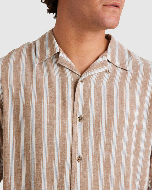 RVCA BEAT STRIPE VIN UVYWT00193-CNK0 SHIRT SHORT SLEEVE (M)