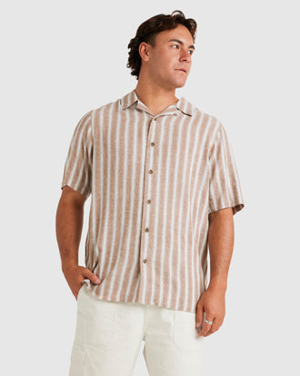 RVCA BEAT STRIPE VIN UVYWT00193-CNK0 SHIRT SHORT SLEEVE (M)