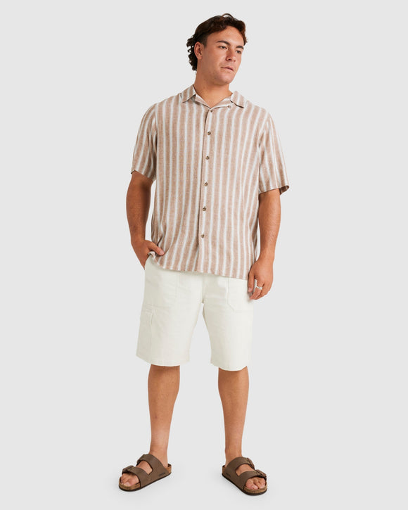 RVCA BEAT STRIPE VIN UVYWT00193-CNK0 SHIRT SHORT SLEEVE (M)