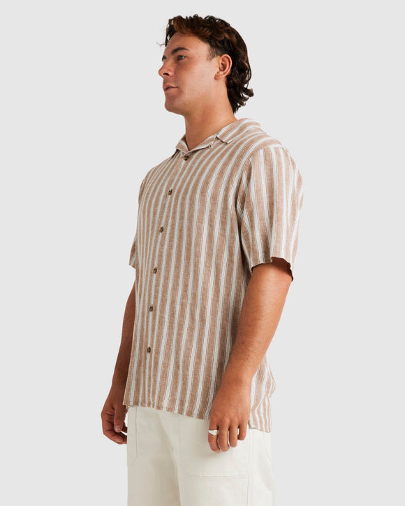 RVCA BEAT STRIPE VIN UVYWT00193-CNK0 SHIRT SHORT SLEEVE (M)