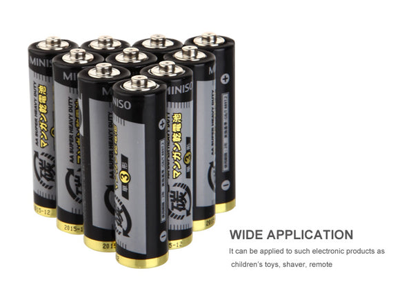 MINISO AA CARBON-ZINC BATTERY, 10 PACK(BLACK) 0100026981 BATTERY