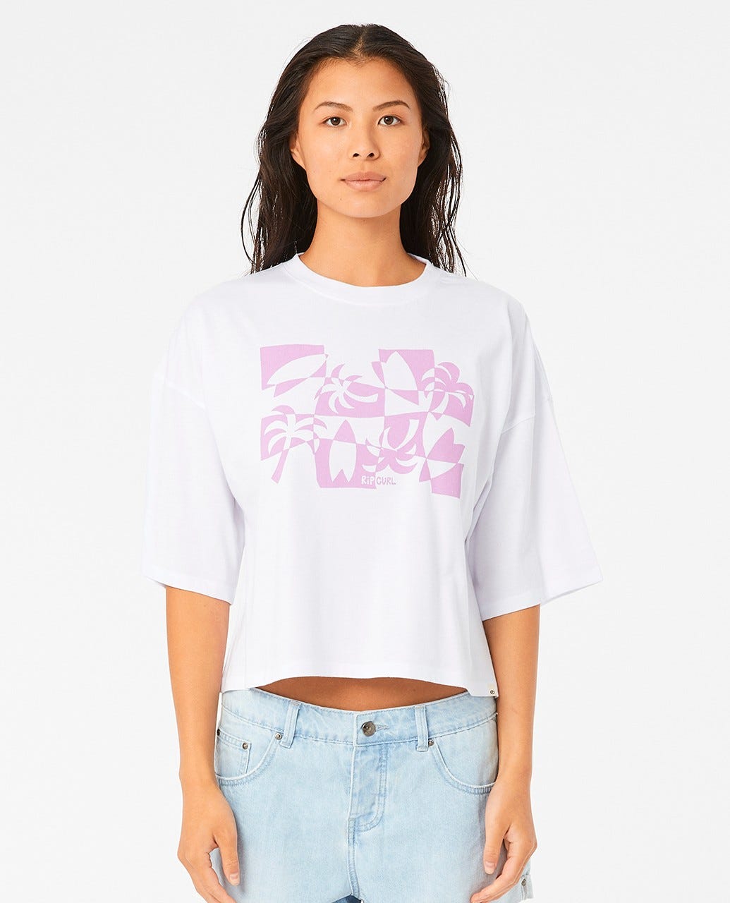 RIP CURL CHECK HERITAGE CROP 02RWTE-1000 T-SHIRT SHORT SLEEVE (W)