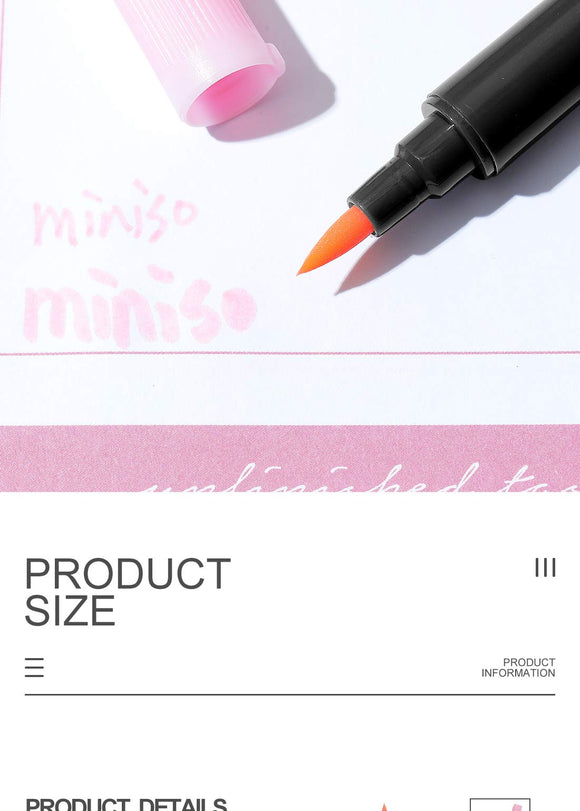 MINISO WATER SOLUBLE DOUBLE HEAD COLORED PEN (SOFT PINK) 0400013131 MARKER