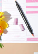 MINISO WATER SOLUBLE DOUBLE HEAD COLORED PEN (SOFT PINK) 0400013131 MARKER-7