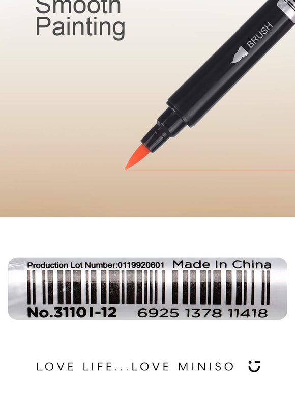 MINISO WATER SOLUBLE DOUBLE HEAD COLORED PEN (SOFT PINK) 0400013131 MARKER