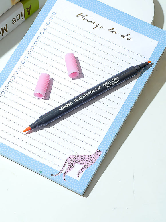 MINISO WATER SOLUBLE DOUBLE HEAD COLORED PEN (SOFT PINK) 0400013131 MARKER