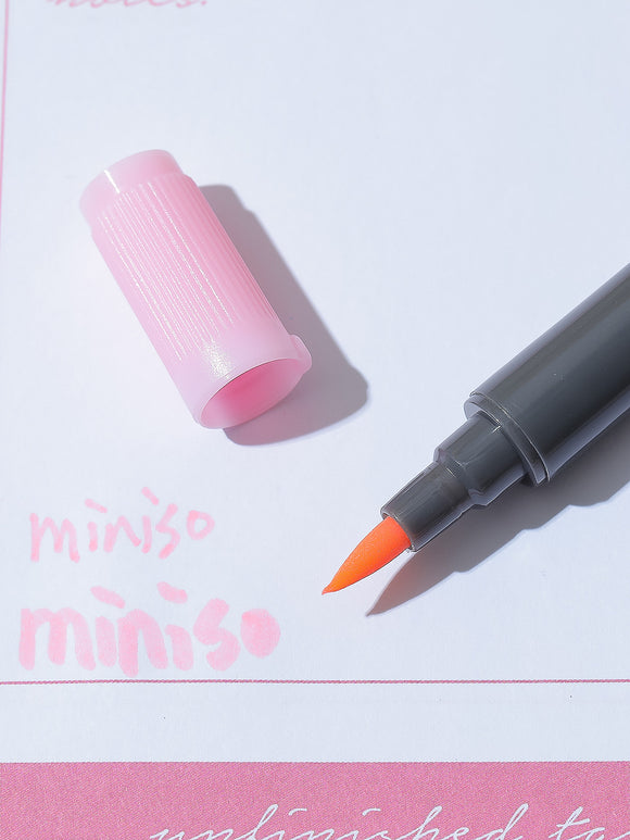 MINISO WATER SOLUBLE DOUBLE HEAD COLORED PEN (SOFT PINK) 0400013131 MARKER