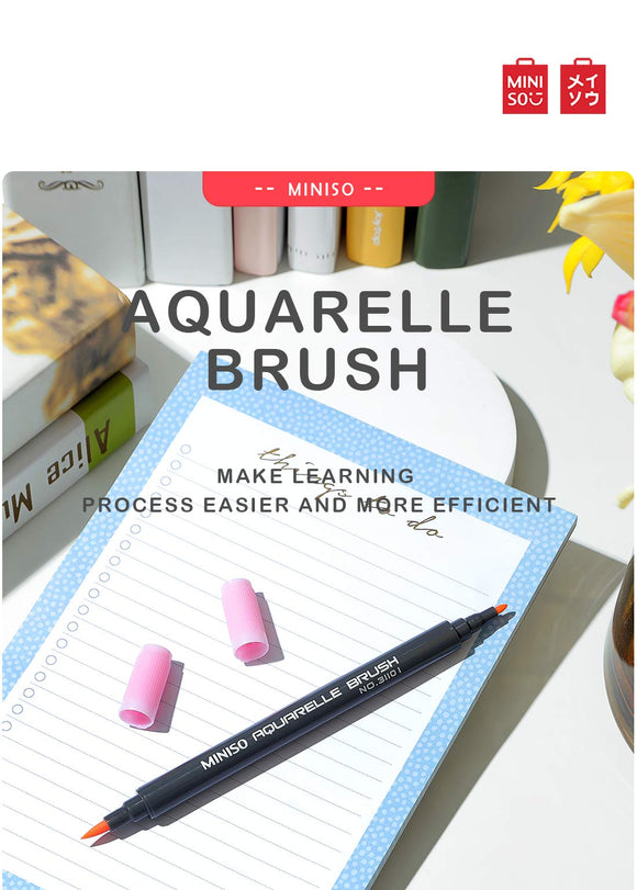 MINISO WATER SOLUBLE DOUBLE HEAD COLORED PEN (SOFT PINK) 0400013131 MARKER