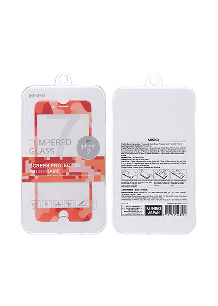Miniso Camouflage - Tempered Glass Screen Protector with Frame for iPhone7 500018311