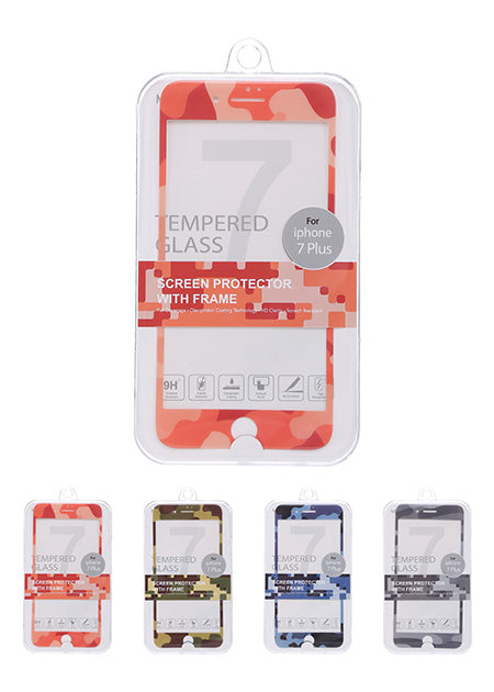 Miniso Camouflage - Tempered Glass Screen Protector with Frame for iPhone7 Plus 500018331
