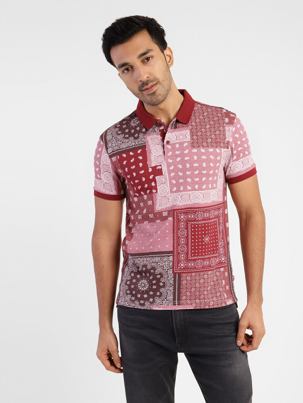 LEVI'S® MEN'S PRINTED RED POLO T-SHIRT 17474-0294