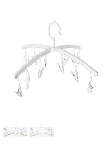 MINISO FOLDABLE CLOTHESPIN HANGER (WHITE) 2006859111100