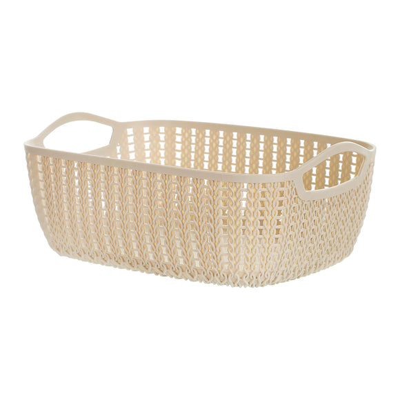 MINISO MEDIUM PLAITED RECTANGULAR STORAGE BUCKET ( KHAKI ) 2006935010105 SUNDRIES STORAGE
