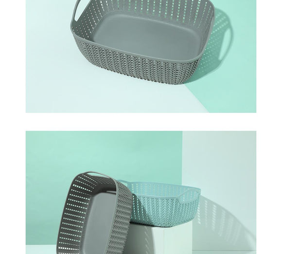 MINISO MEDIUM PLAITED RECTANGULAR STORAGE BUCKET ( DARK GREY ) 2006935011102 SUNDRIES STORAGE